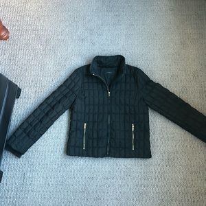 J. Crew Black quilted coat - Size Medium